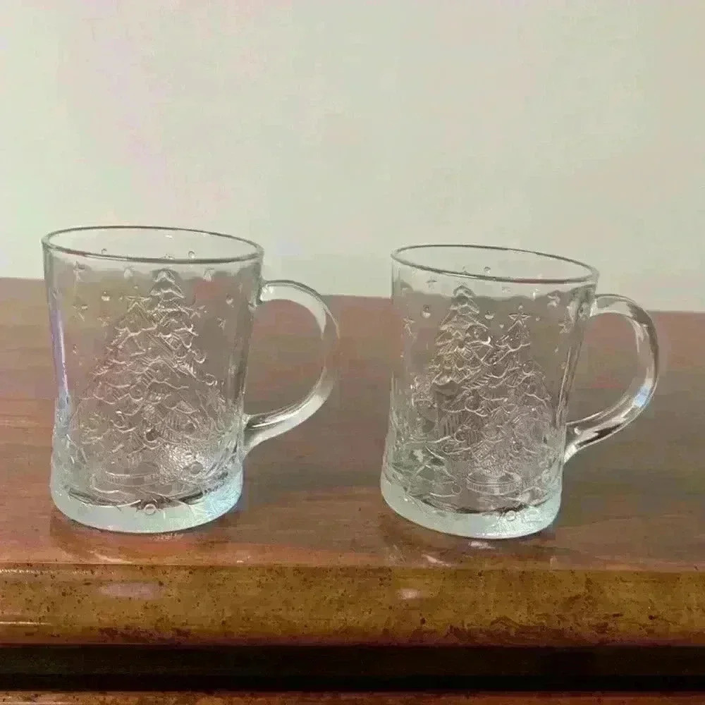 2 Holly Tree Christmas Tree Mugs by Aroroc